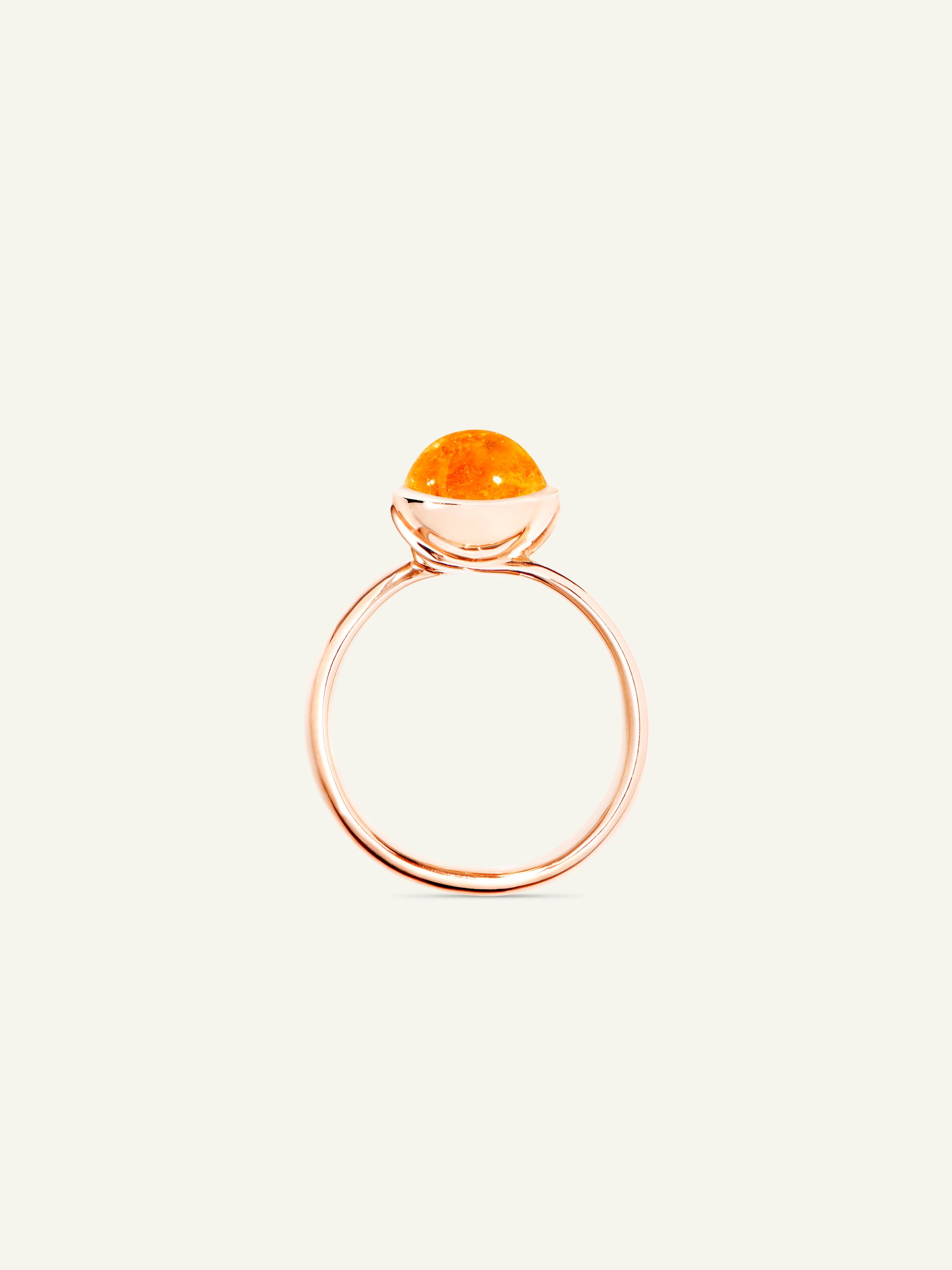 Ring BOUTON small Mandarin Garnet Mandarin Garnet