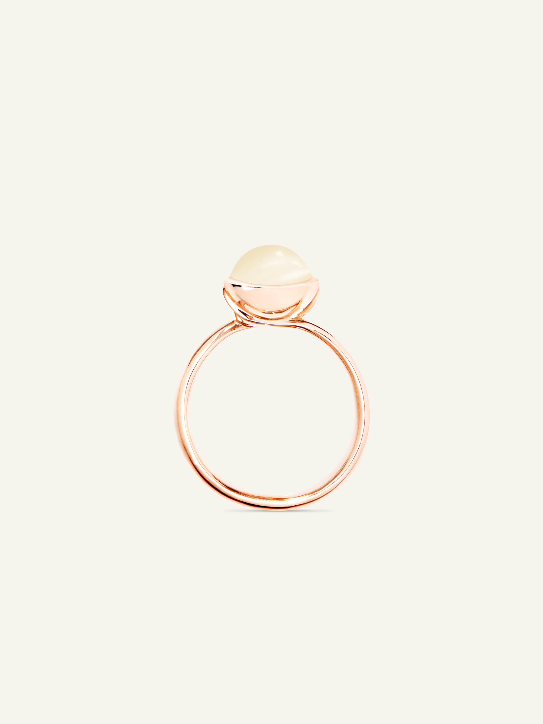 Ring BOUTON small Moonstone sand/white sand Moonstone