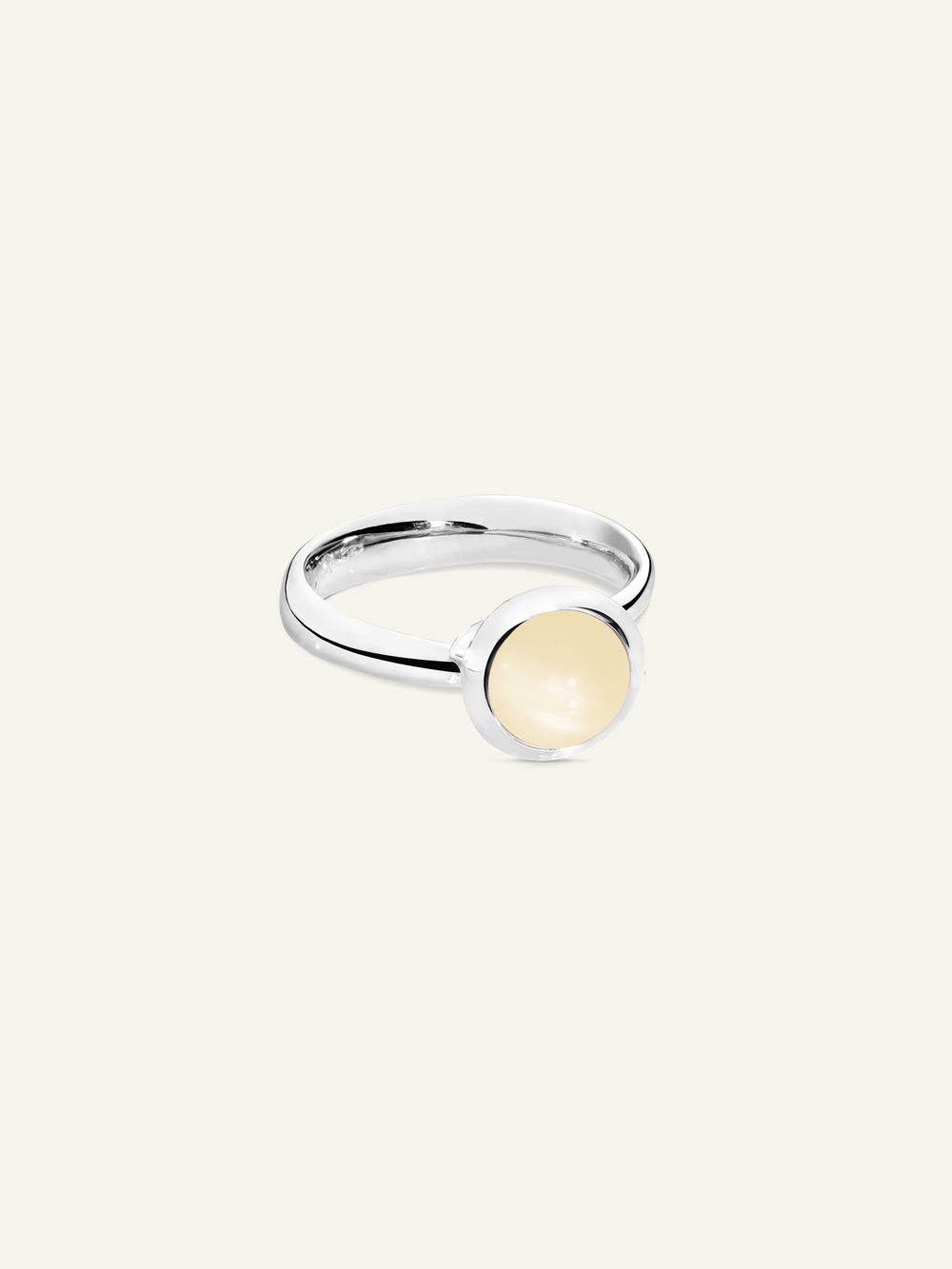 Ring BOUTON small Moonstone sand/white sand Moonstone