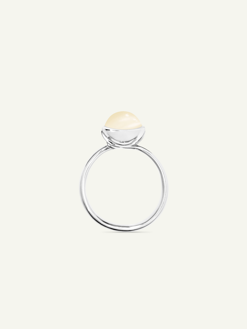 Ring BOUTON small Moonstone sand/white sand Moonstone