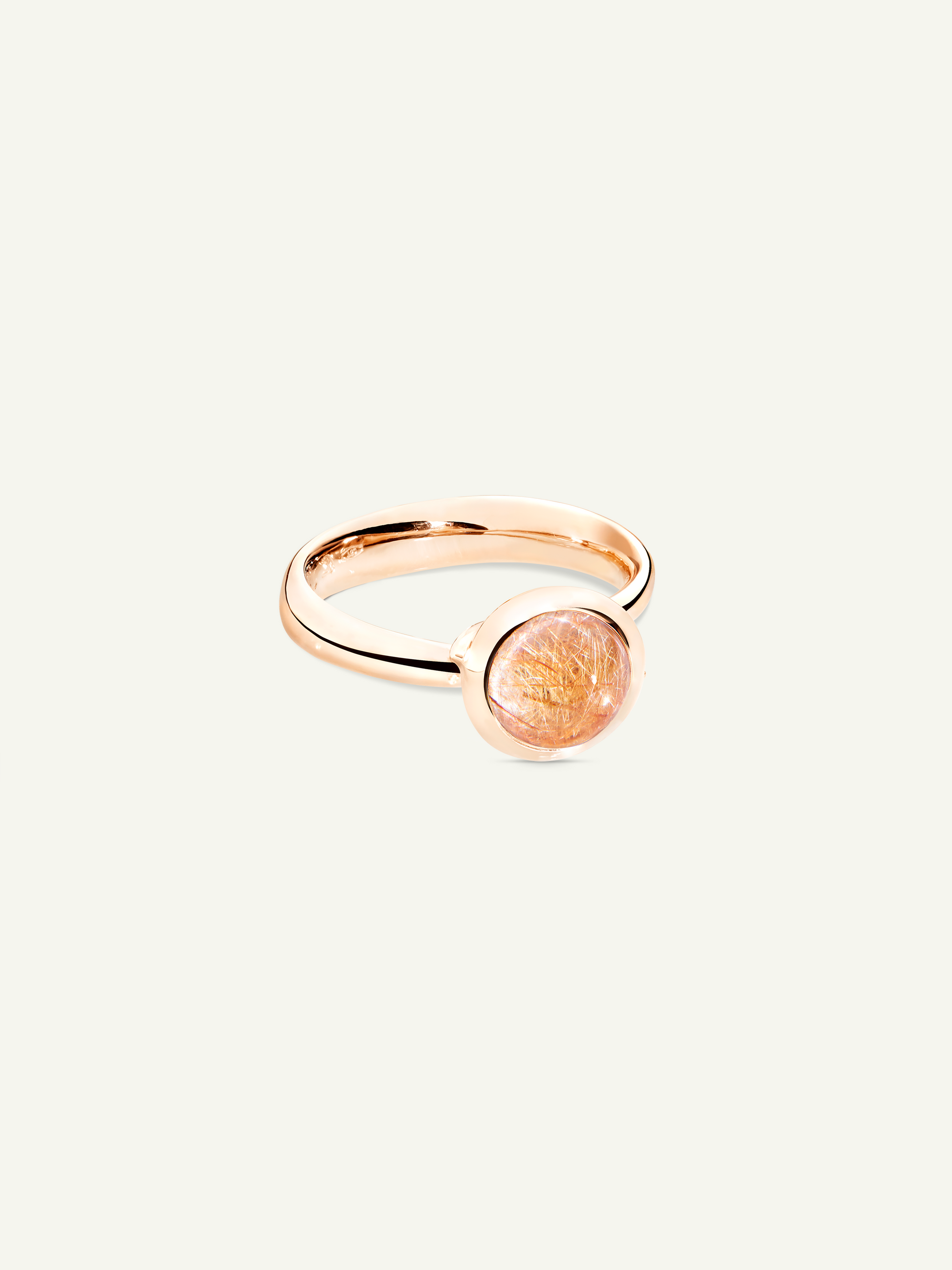 BOUTON Small Ring with Red Rutilated Quartz