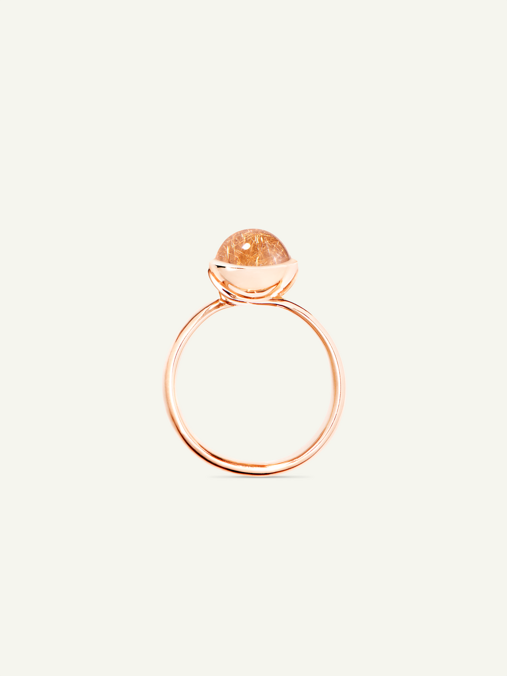 Ring BOUTON small rutilated Quartz red Rutilated Quartz