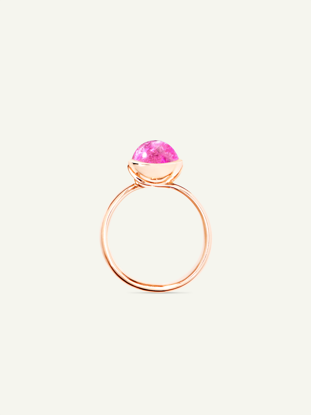 Ring BOUTON small Tourmaline rose rose Tourmaline