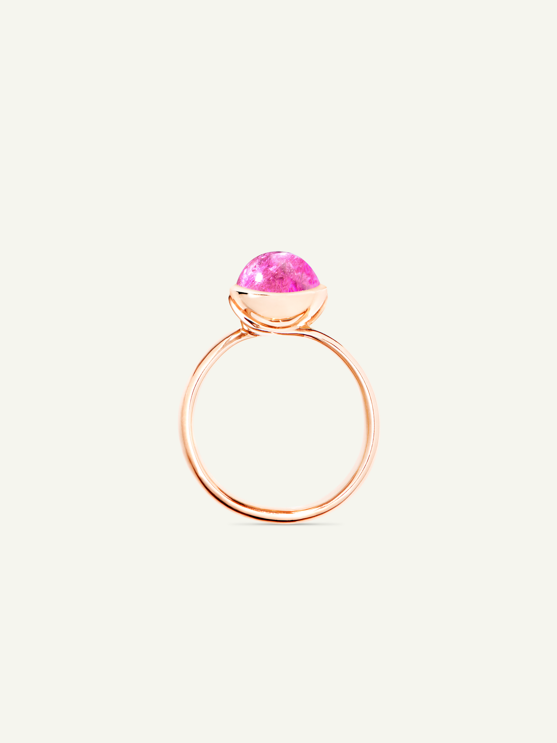 Ring BOUTON small Tourmaline rose rose Tourmaline