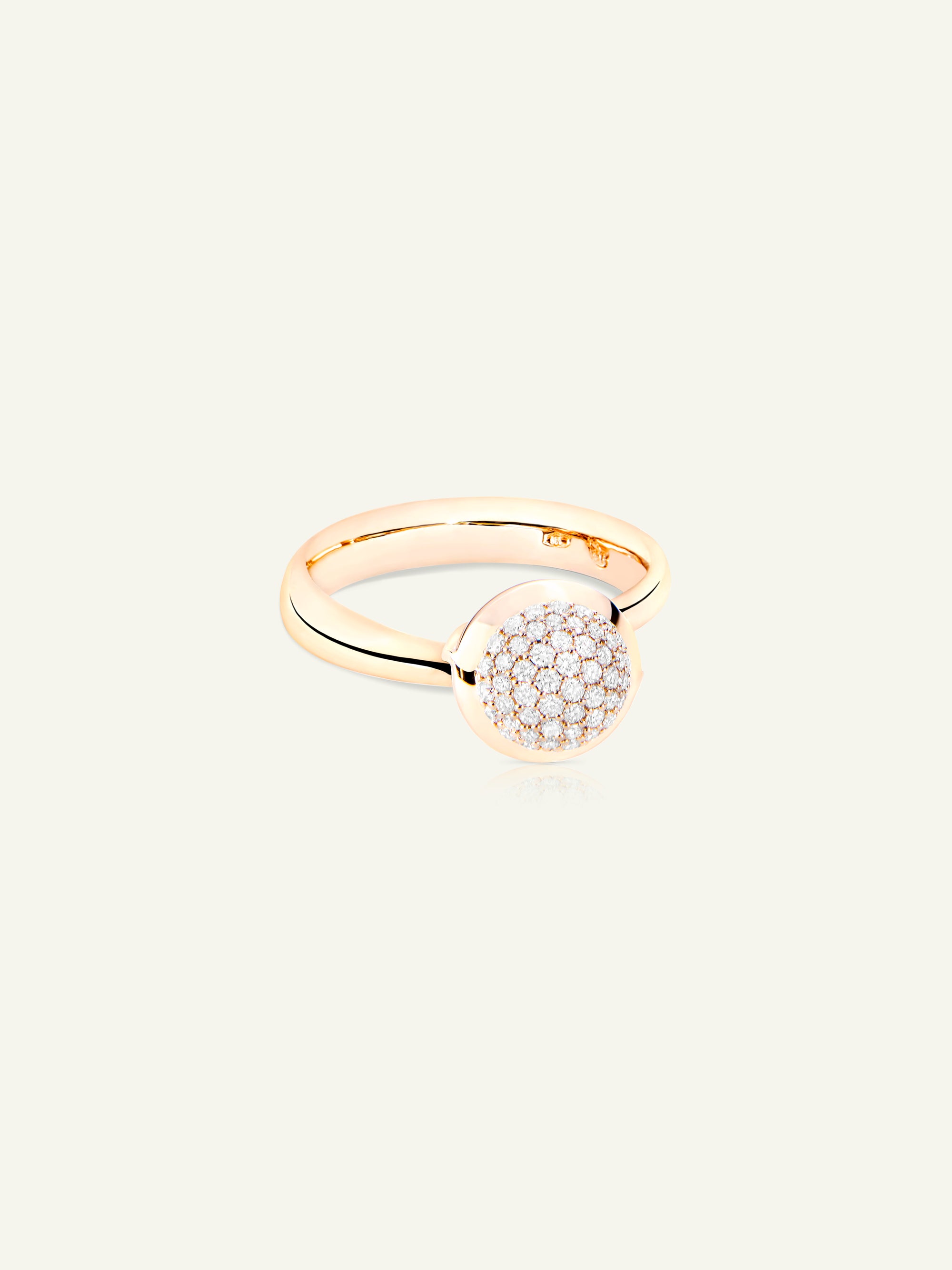 BOUTON Small Ring with Diamond Pavé