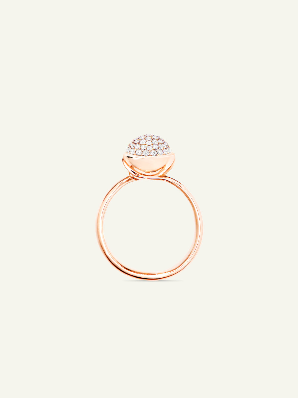 Ring BOUTON small Diamond Pavé with Diamond Pavé