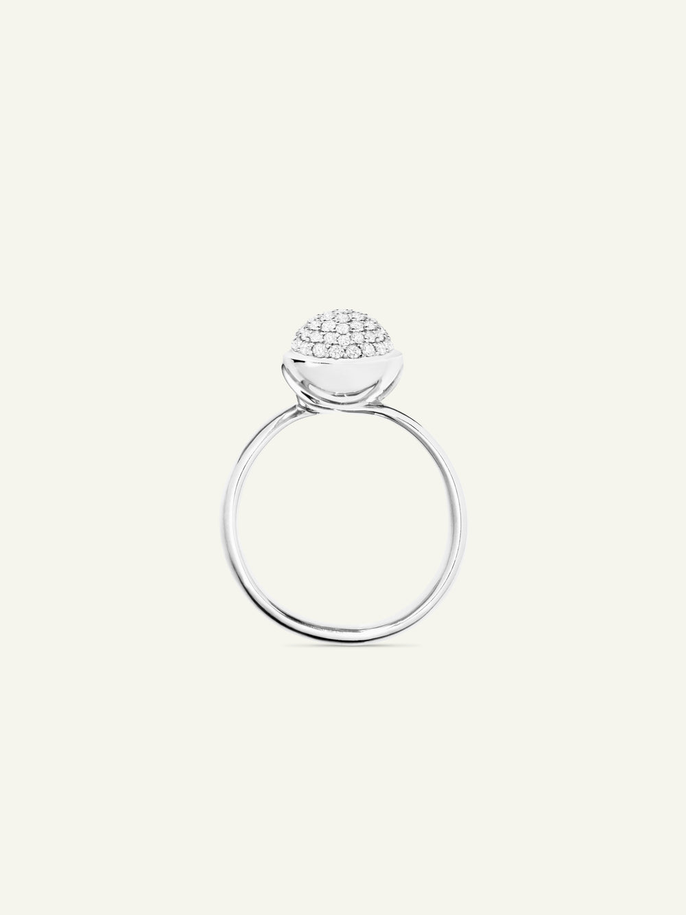 Ring BOUTON small Diamond Pavé with Diamond Pavé