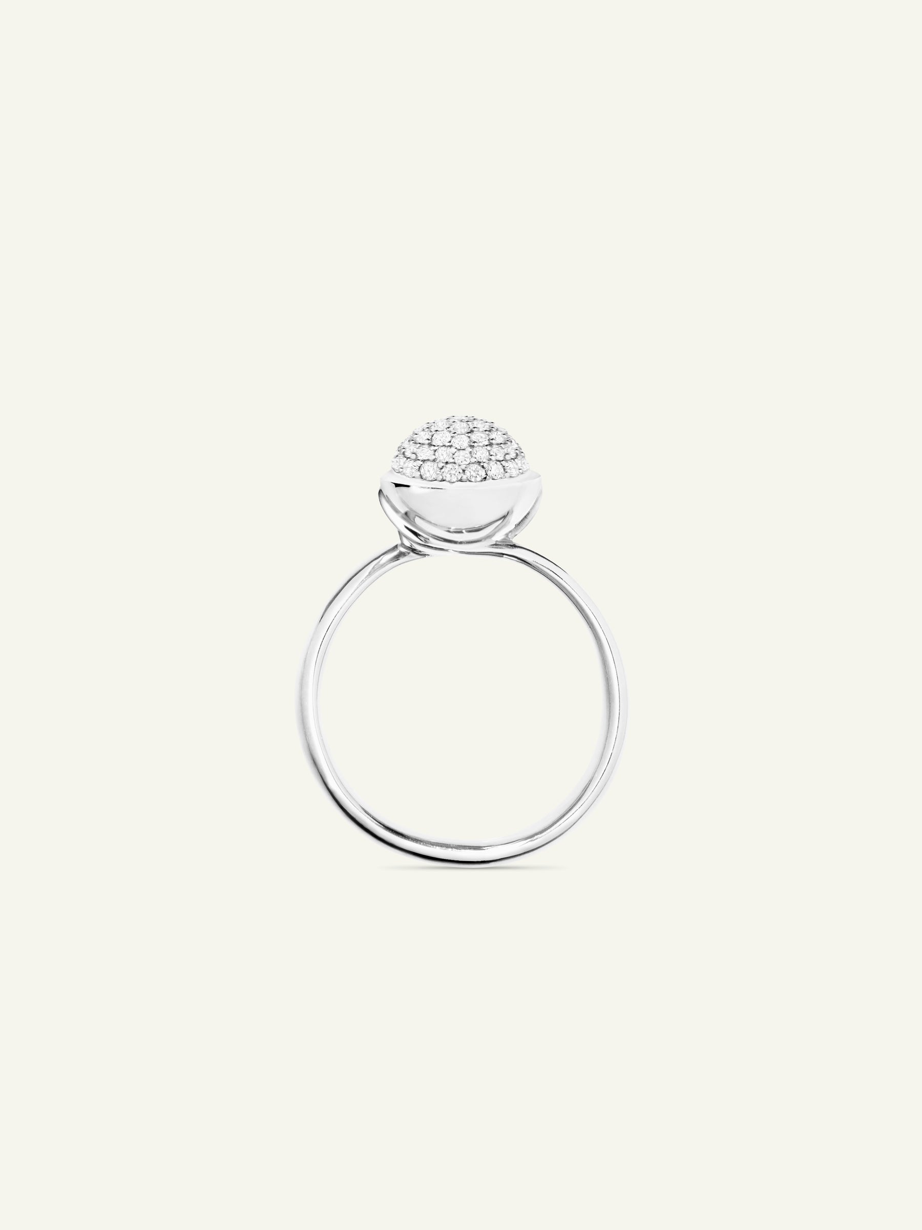 Ring BOUTON small Diamond Pavé with Diamond Pavé
