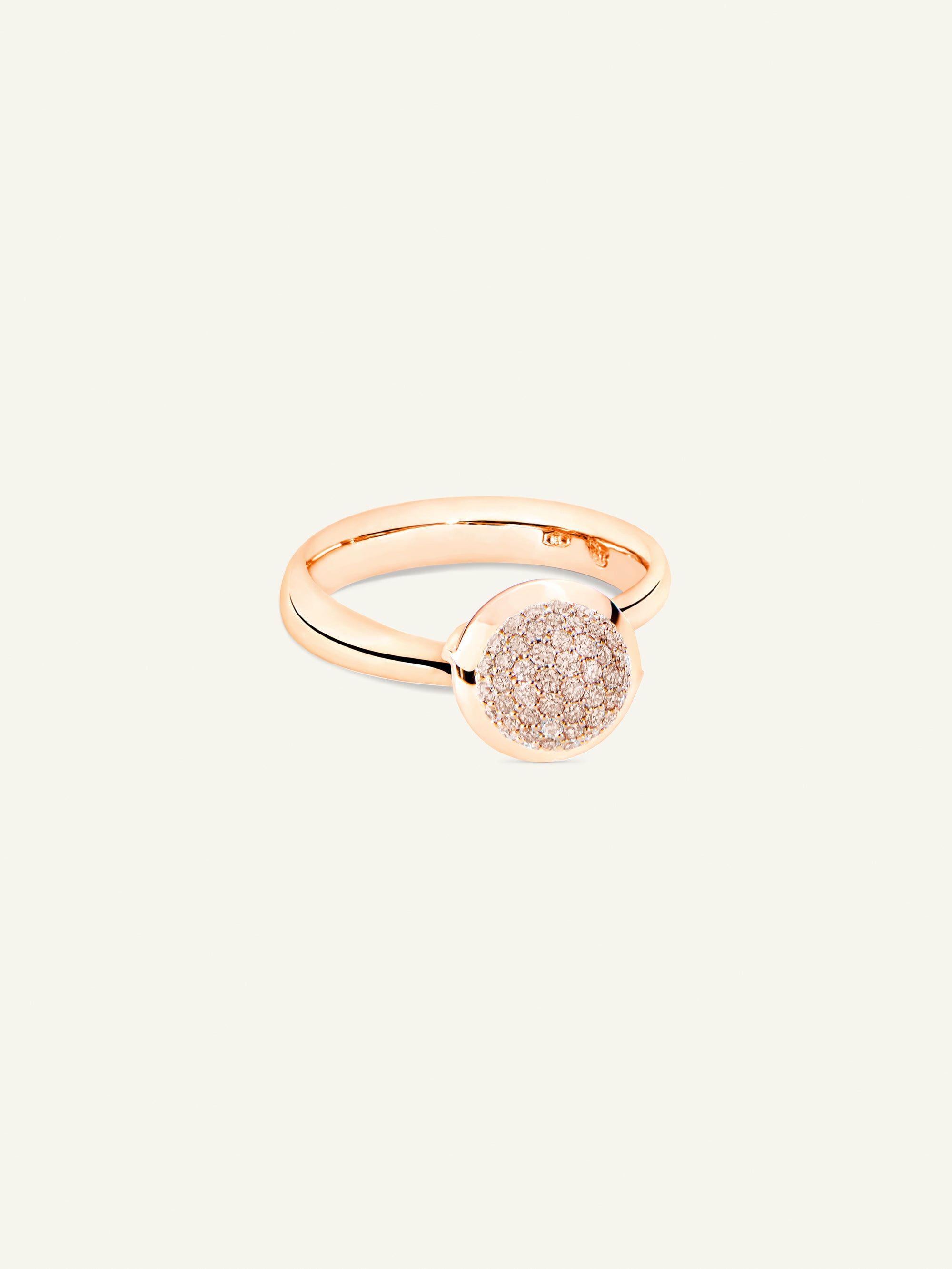 BOUTON Small Ring with Champagne Diamond Pavé