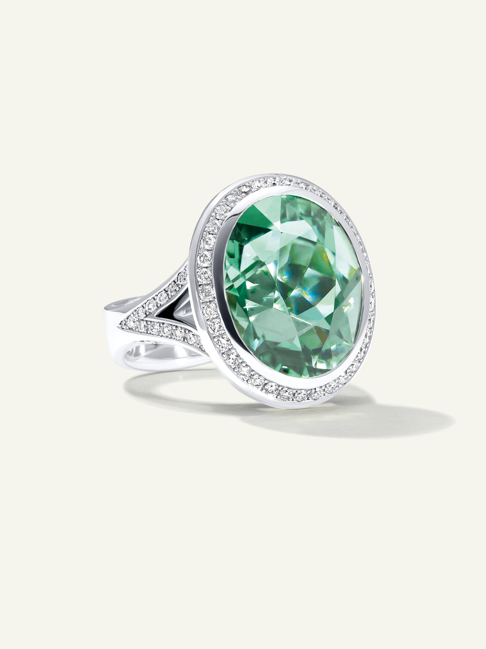 CUSHION Ring mit Mint Turmalin
