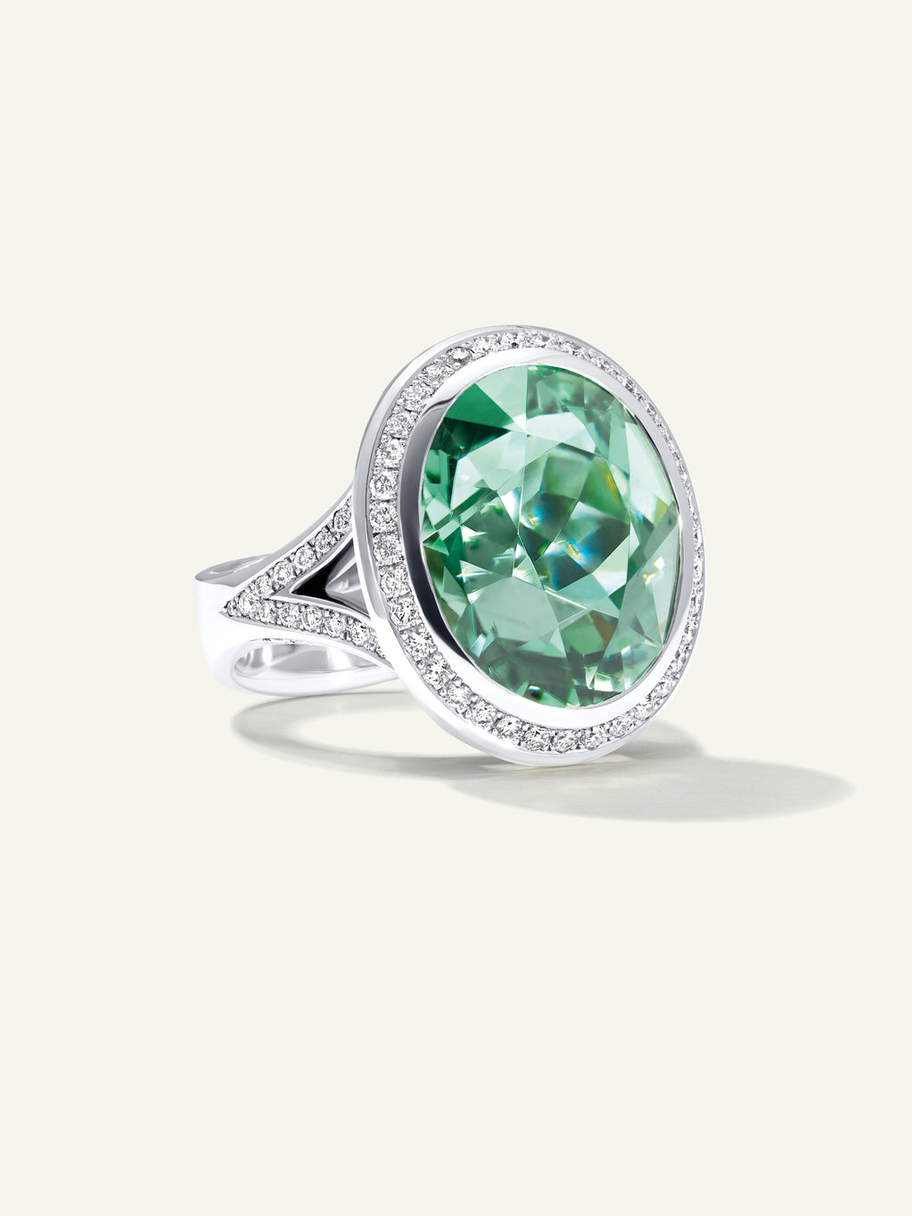 CUSHION Ring mit Mint Turmalin