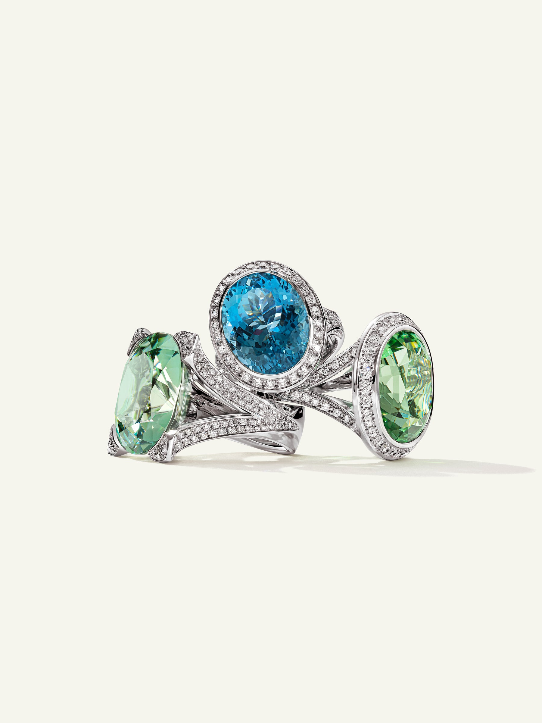 CUSHION Ring mit Mint Turmalin