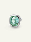 CUSHION Ring mit Mint Turmalin und Diamant Pavé