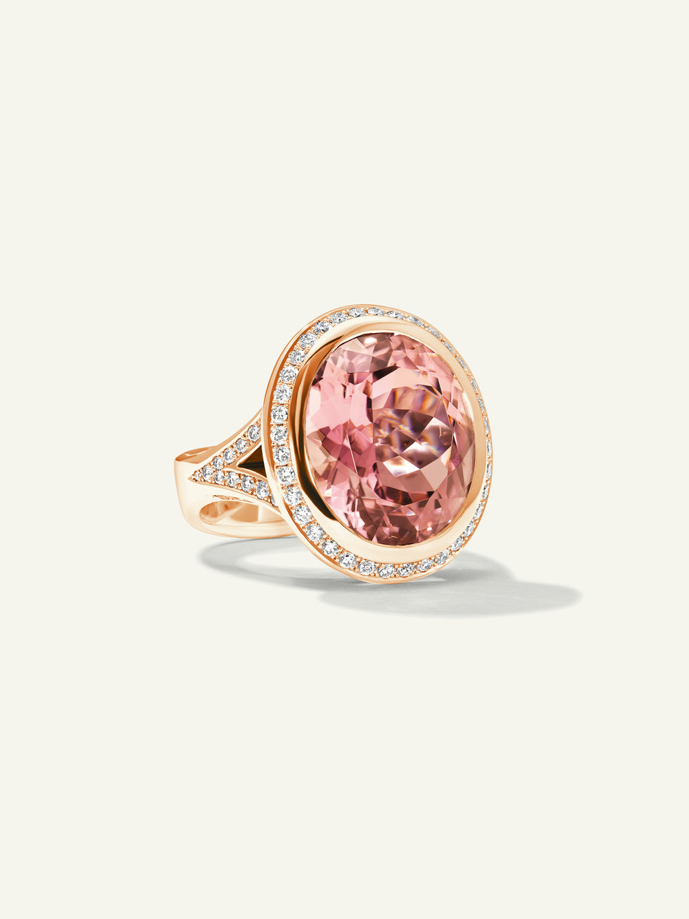 CUSHION Ring mit Rosa Turmalin