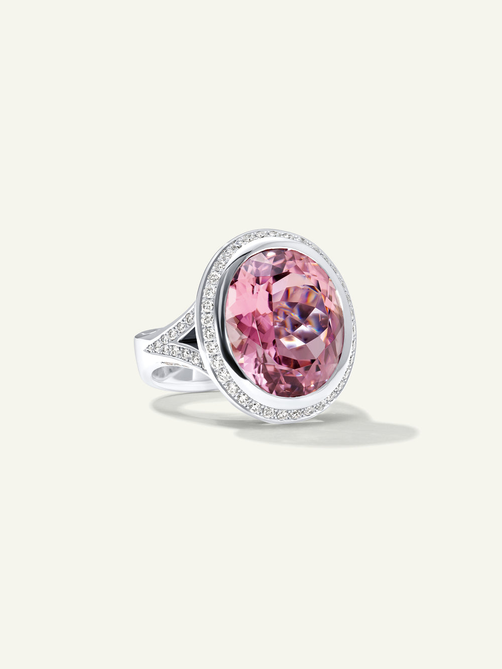 CUSHION Ring mit Rosa Turmalin