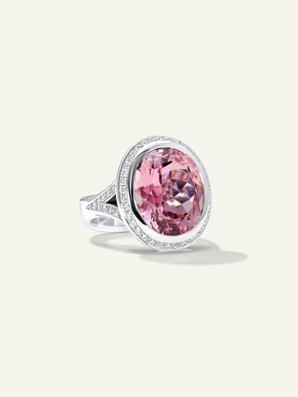 CUSHION Ring mit Rosa Turmalin