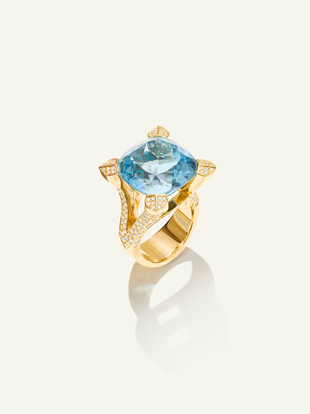 LILY Solitaire Ring mit Aquamarin