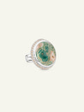 OCEAN JASPER Small Ring mit Champagne Diamant Pavé