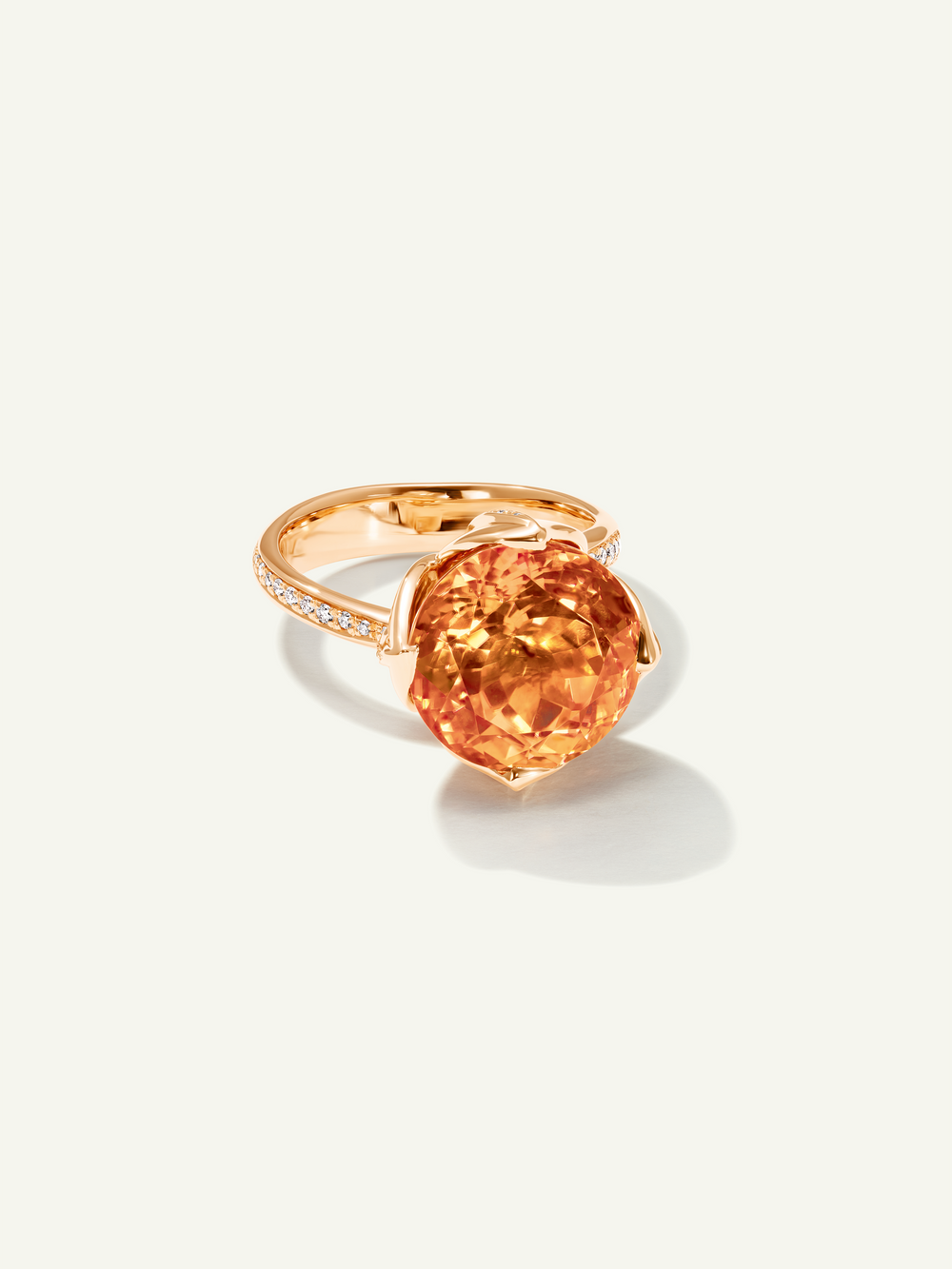 R-TUL-Man7.7-p-rg | TULIP Ring with Mandarin Garnet
