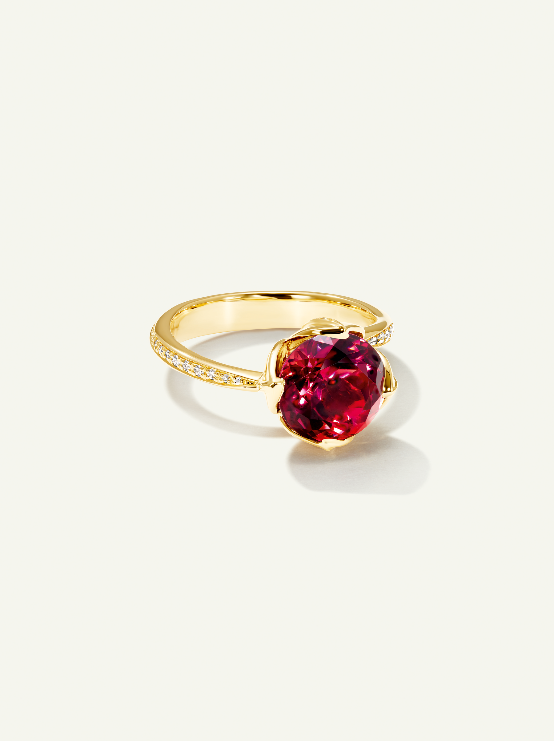 R-TUL-Rub3.5-p-yg | TULIP Ring with Rubellite