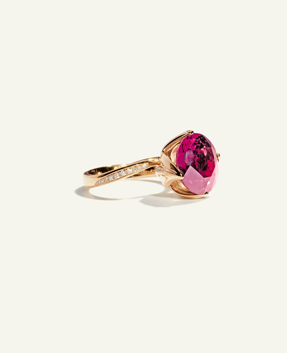 R-TUL-TuPi4.3-p-rg | TULIP Ring with Pink Tourmaline