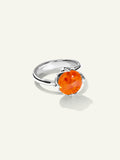 TULIP Ring Small mit Mandarin Granat
