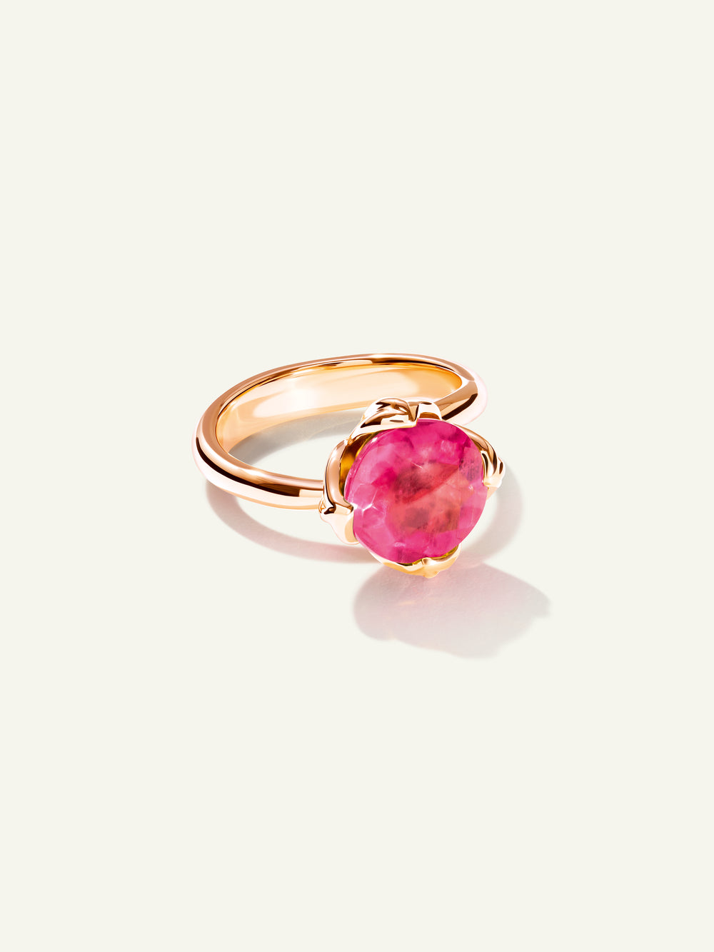 Ring TULIP small Tourmaline rose