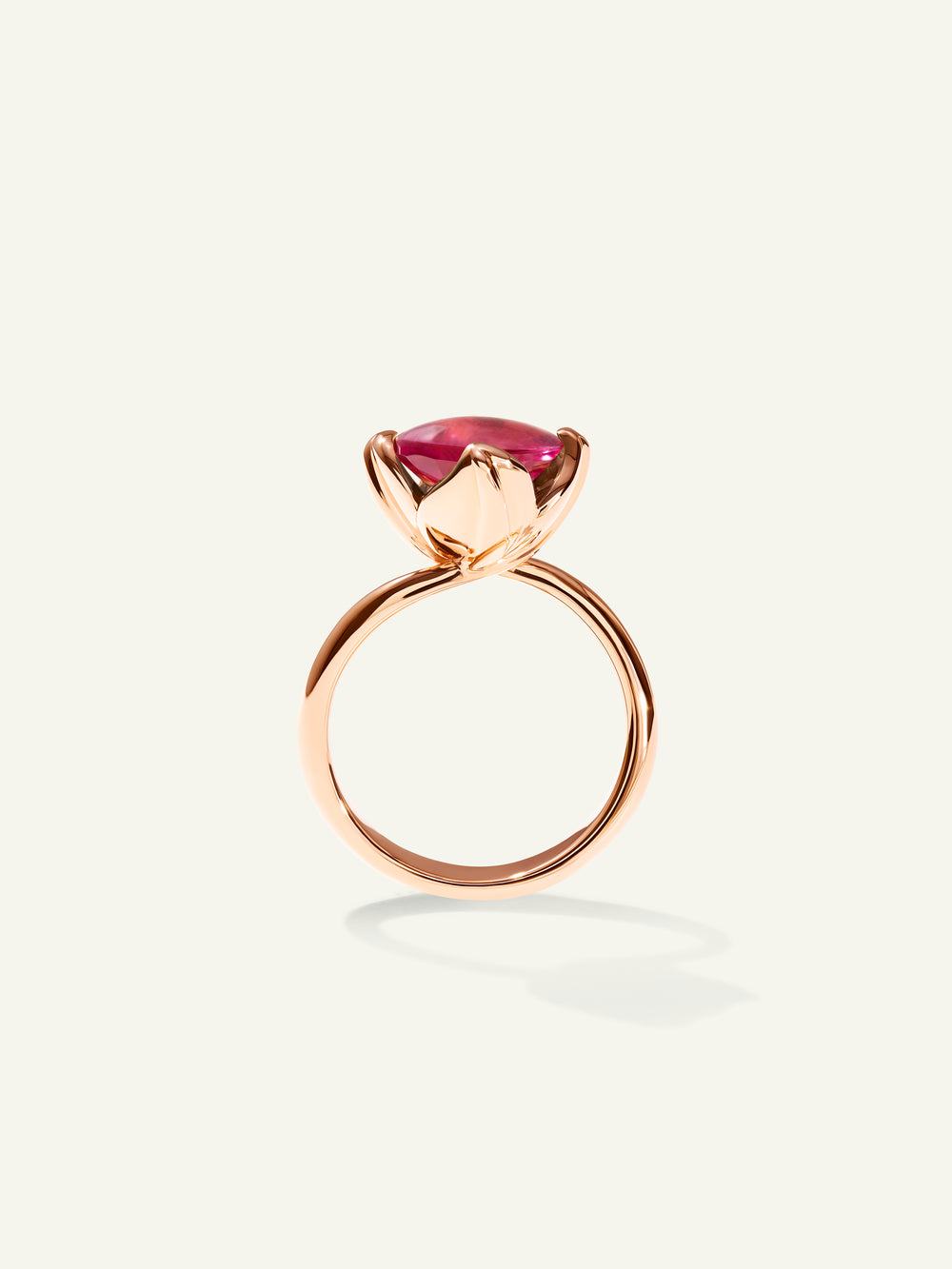 Ring TULIP small Tourmaline rose