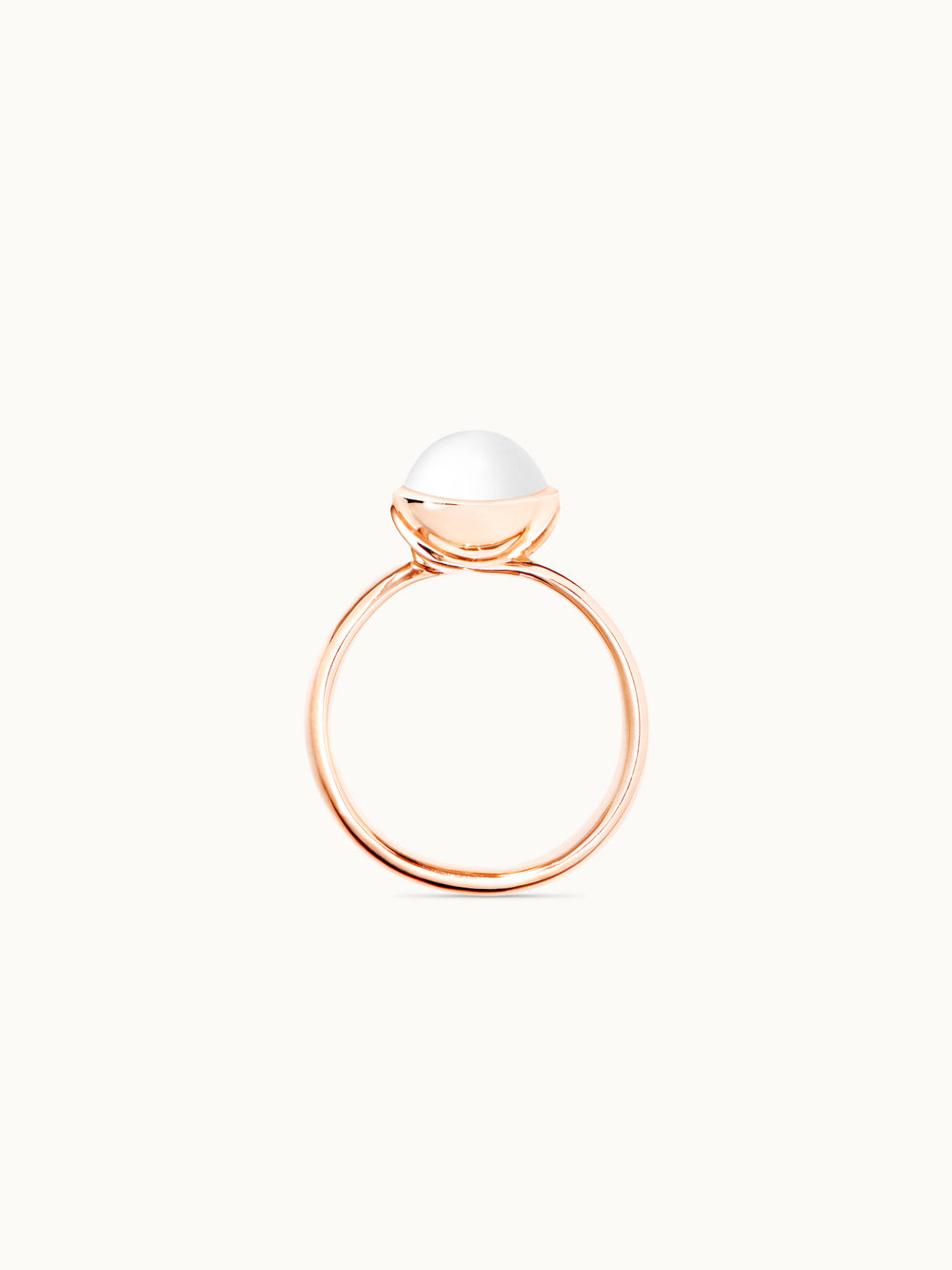 Ring BOUTON small Cacholong Cacholong